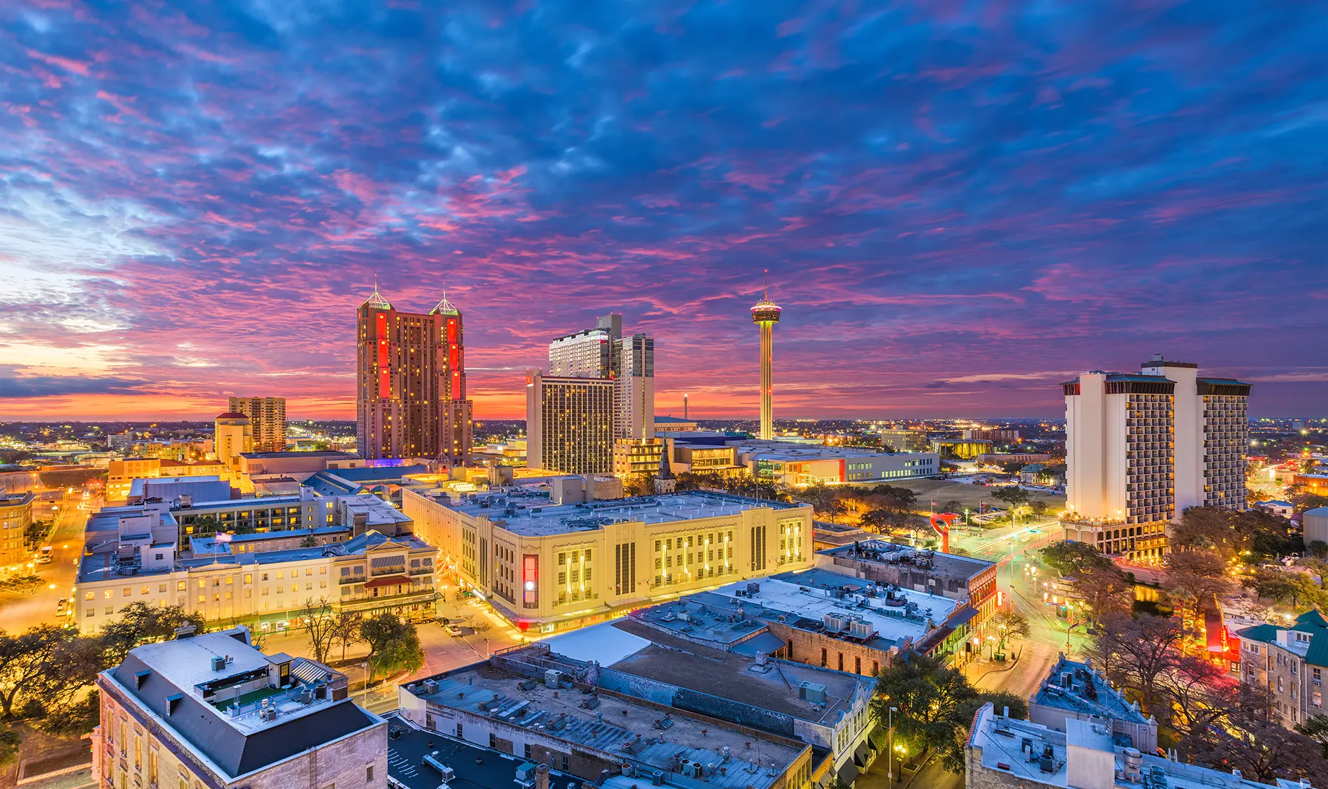 Skyline of San Antonio, Texas where the Texas Commission on Quality Environmental Quality (TCEQ) Environmental Trade Fair and Conference is held in 2025.