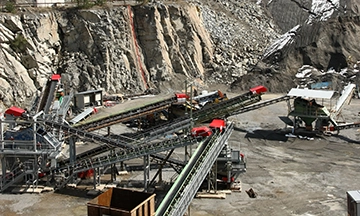 Belt conveyors and mining equipment in a quarry of a company where Apex developed a sustainability report and GHG emissions verification.