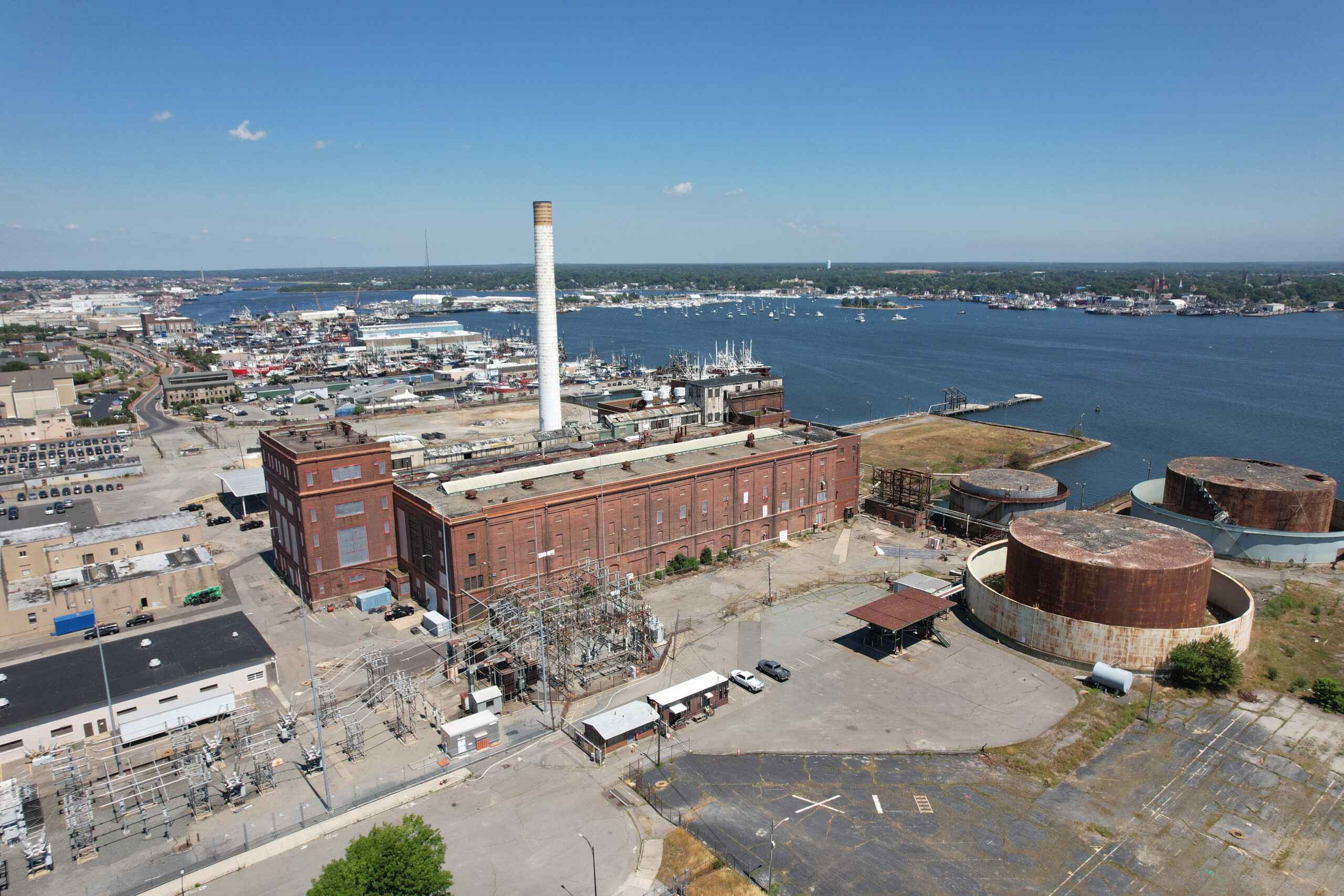 Aerial view of New Bedford Foss Marine Terminal before site redevelopment.