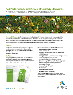 ASI Performance and Chain of Custody Standards brochure