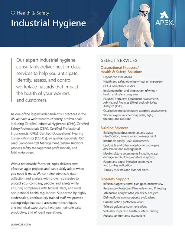 Industrial Hygiene Services brochure