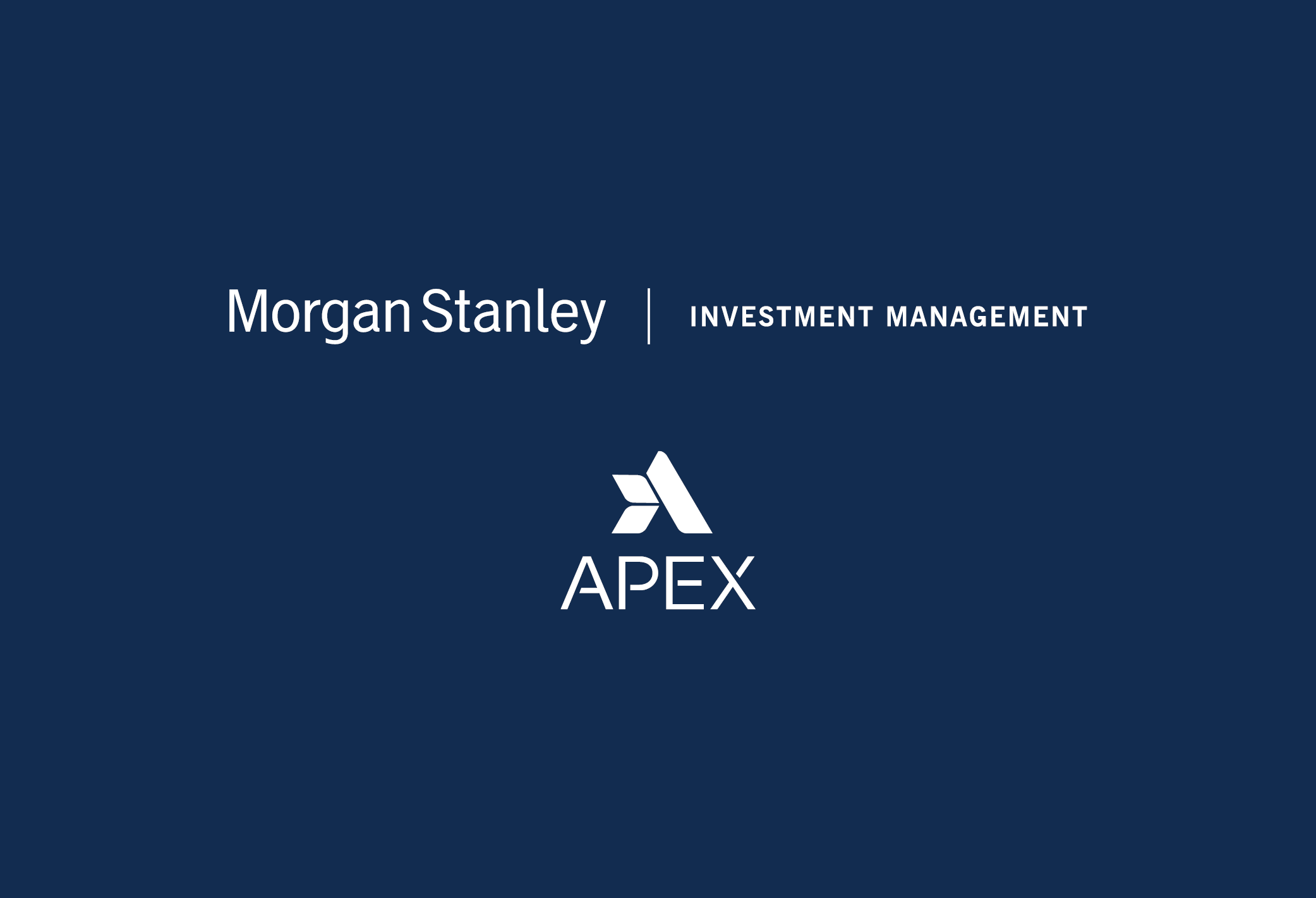 Logo lockup of Morgan Stanley Investment Management and Apex Companies