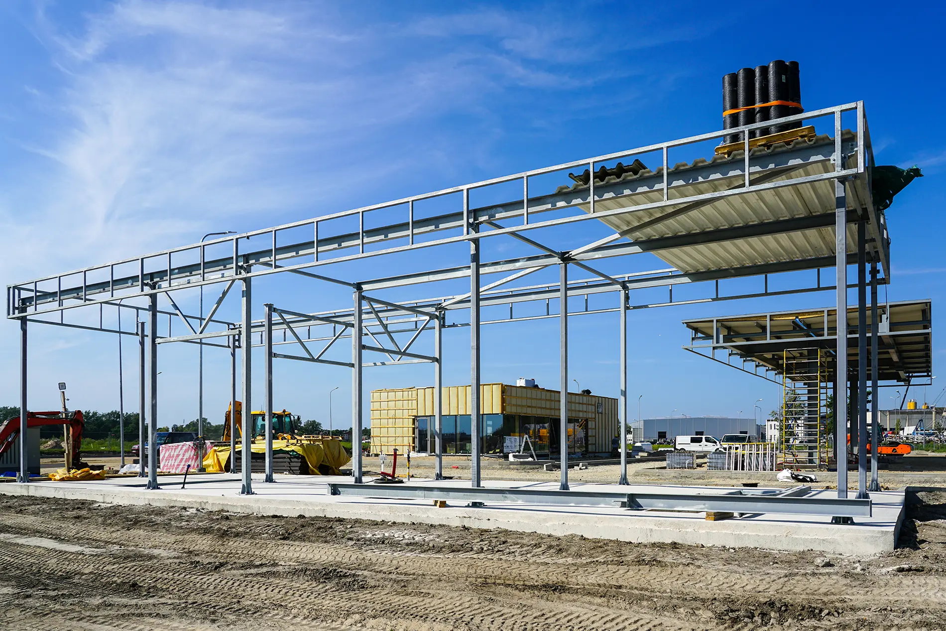 Active construction site of a new c-store and travel center in the Southeastern US where Apex provided regulatory compliance support services.