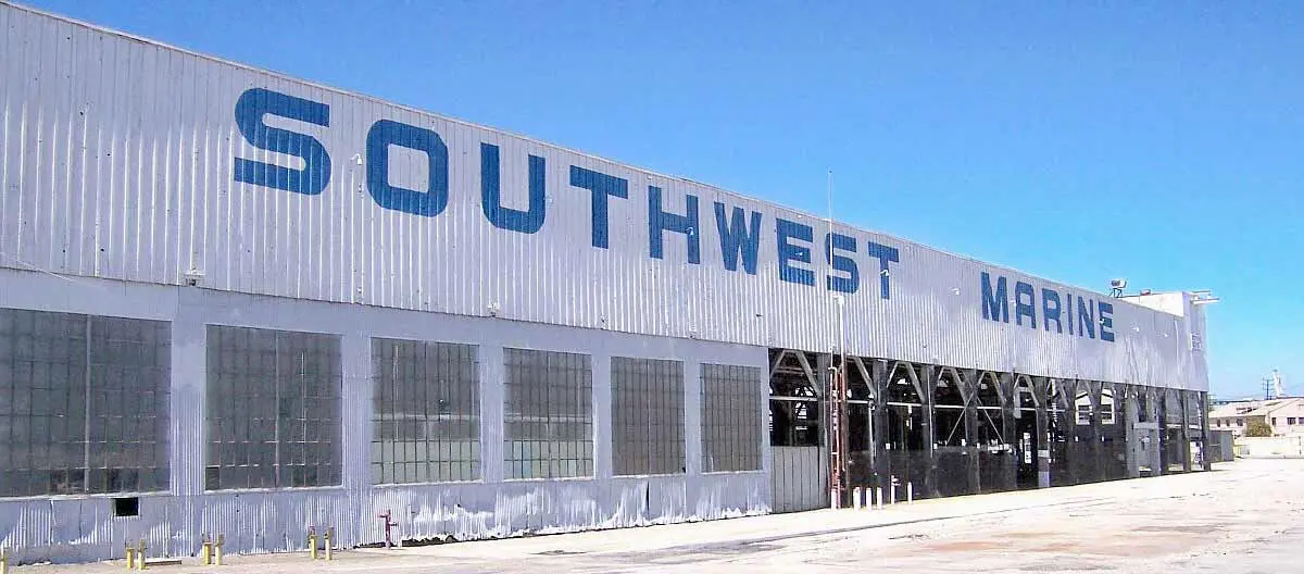 The former Southwest Marine Facility, a ship-repair facility on Terminal Island in the Port of Los Angeles, California.