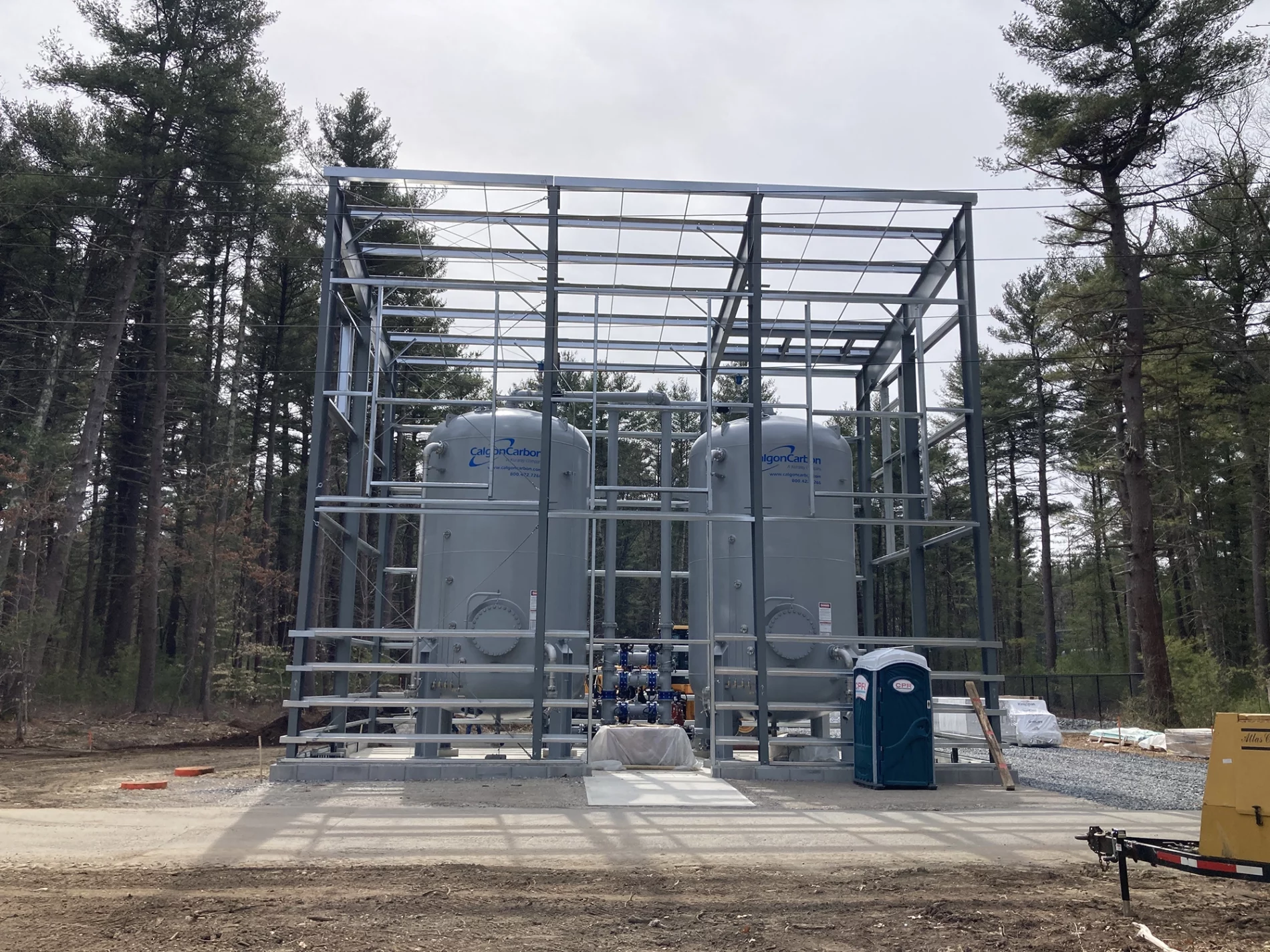 Retrofitted granular activated carbon (GAC) pressure vessels to existing groundwater facilities which were designed to remove PFAS in Easton, MA.