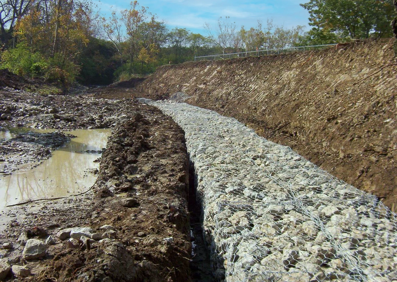 Beaver Run tributary during riparian restoration to stabilize and enhance the degraded corridor