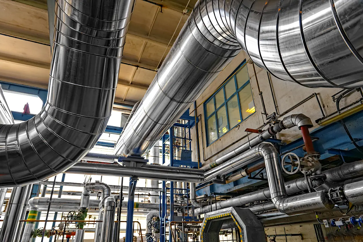 Representative interior view of a power plant where Apex Companies provided a lead paint and asbestos survey.