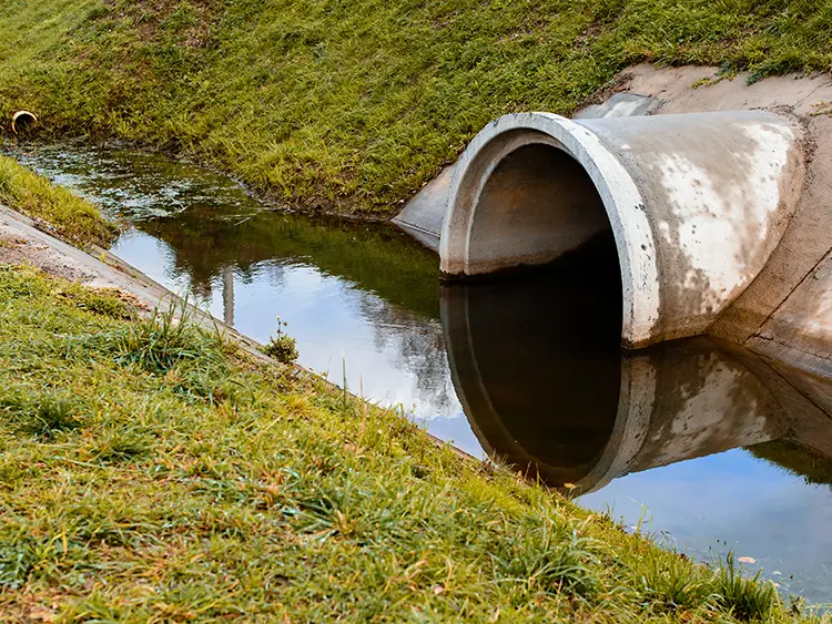Concrete culvert pipe, part of stormwater infrastructure design, and one of the renewable energy services provided