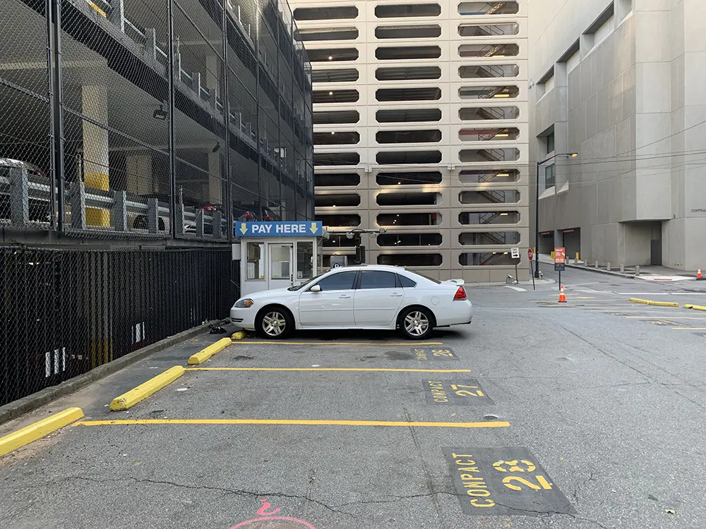 A mixed urban high-rise and industrial area parking garage and asphalt parking lot in Atlanta, GA where Apex assisted with soil and groundwater sampling during a voluntary remediation program.
