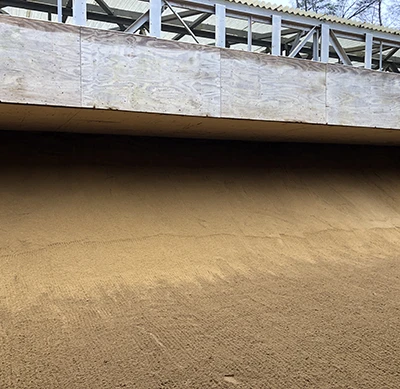 Freshly sifted sand following firing range berm refurbishment to recycle lead debris, and dispose of hazardous waste.