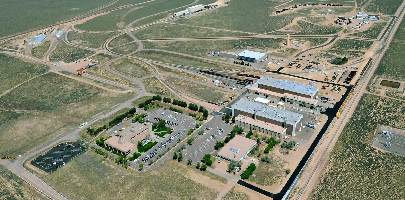 Aerial view of TTCI in Pueblo, CO where Apex Companies provided compliance assistance and waste management consulting.