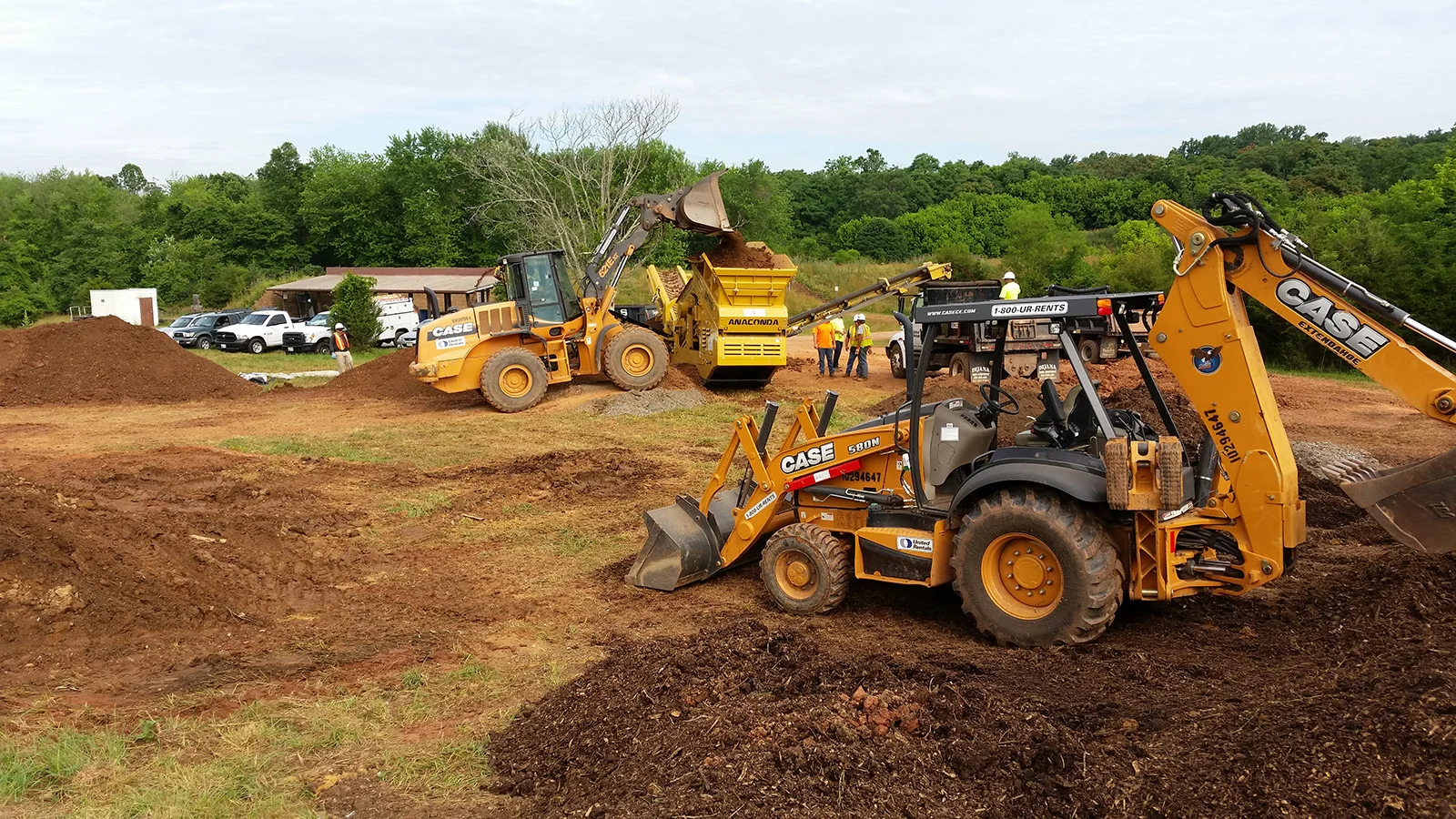 Heavy equipment performing remediation at Montgomery County Police Department firing range in Poolesville, MD.