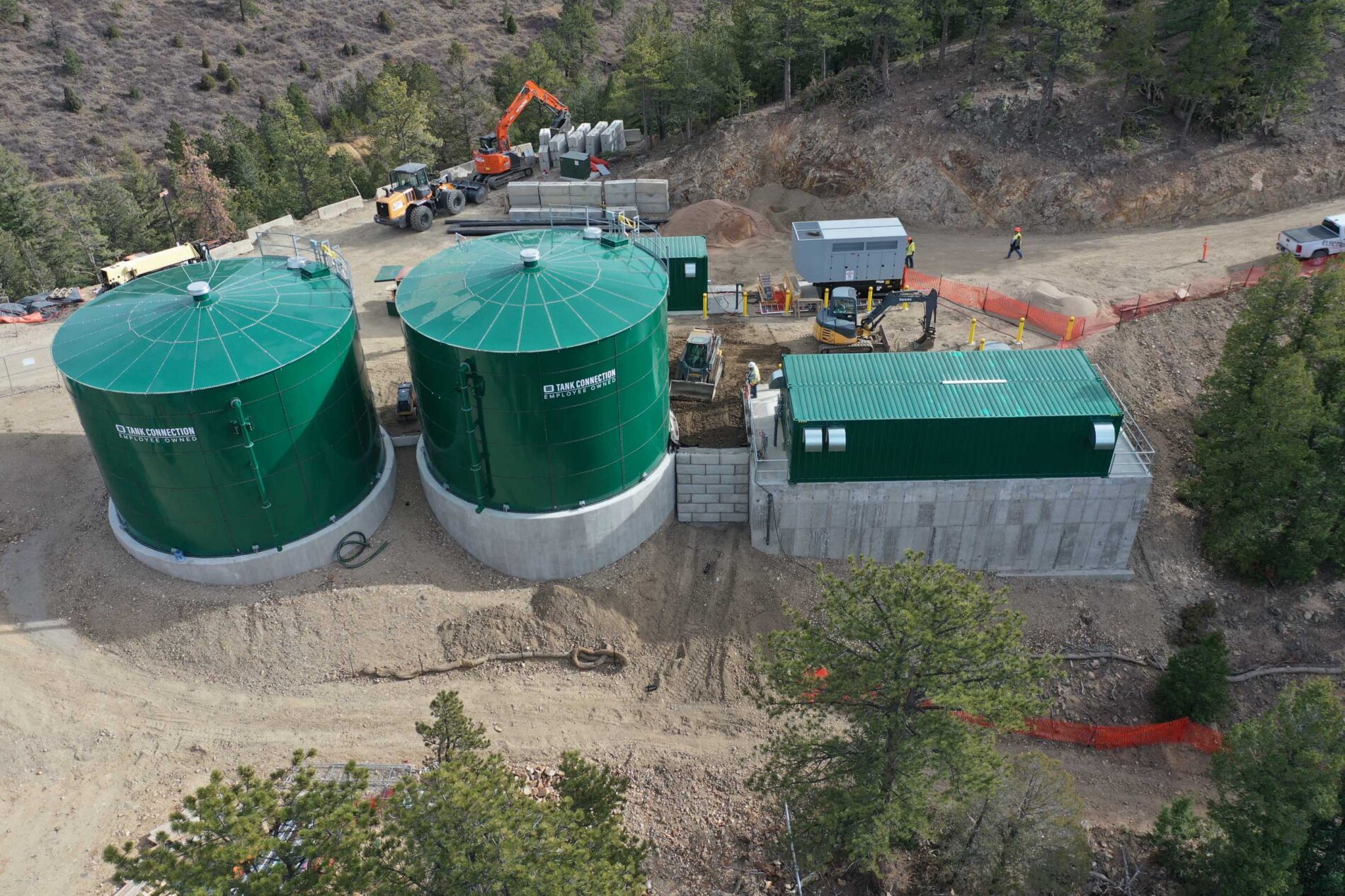 Project Photo: Aerial view of a wastewater treatment system